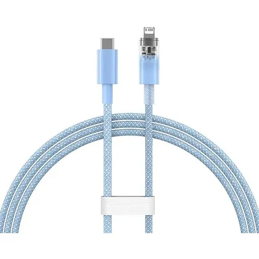 Кабель Baseus Explorer Series Fast Charging Cable with Smart Temperature Control Type-C to iP 20W 1 м голубой