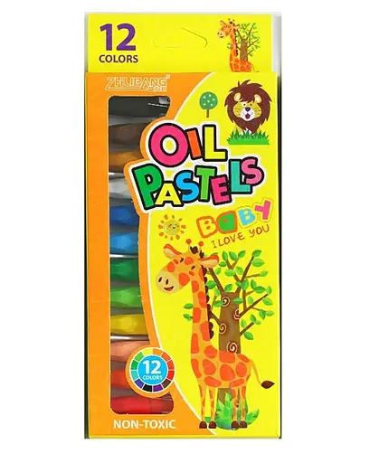 Масляна пастель C 60738 12 кольорів, в коробці (6900067607386) Жовтий - фото 1