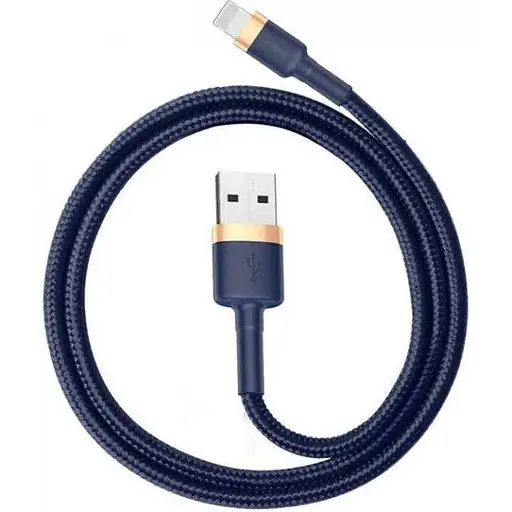Кабель Baseus cafule Cable USB For lightning 2.4A 1 м Gold + Синій