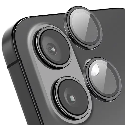 Защитное стекло Epik Metal Classic на камеру в упак. для Apple iPhone 16, 6.1/16 Plus 6.7 Черный/Black - фото 4