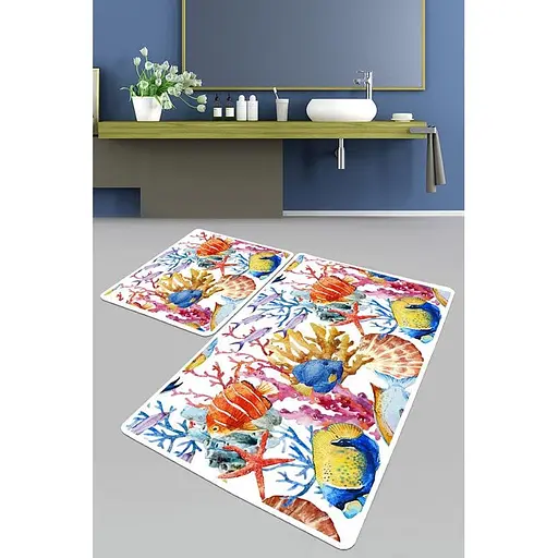 Набір килимків для ванної кімнати Chilai Home Under Banyo Halisi Djt 60 x 100 + 50 x 60