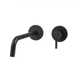 Змішувач для раковини настінний Paffoni Light вилив 248 мм black matt LIG106NO70, Чорний матовий - фото 1