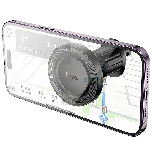 Автотримач Hoco H56 Show ring magnetic (air outlet) Black - фото 6