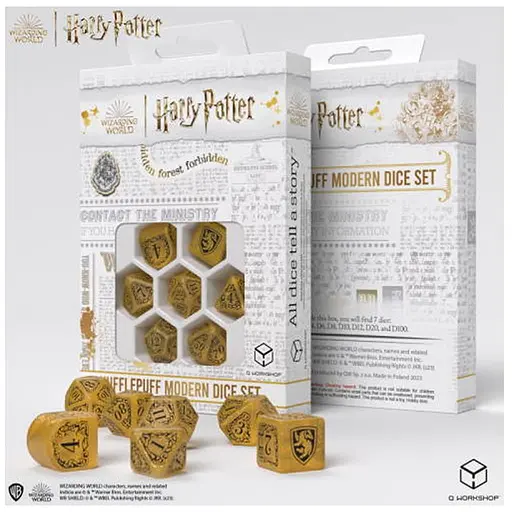 Набір кубиків Harry Potter. Hufflepuff Modern Dice Set - Yellow , 7 шт. (190142/2023/4/B) - фото 1