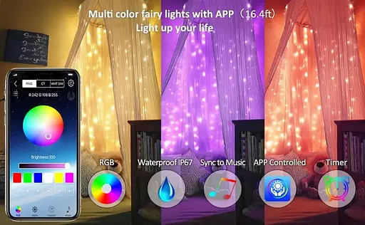 Умная гирлянда Play Smart управление от смартфона 20 м 200 лампочек - фото 5