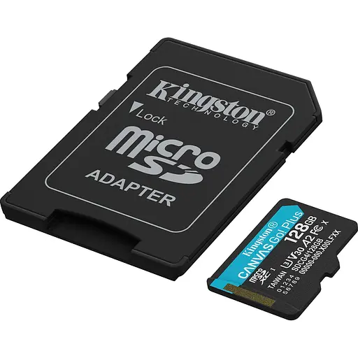 Карта памяти Kingston microSDXC Canvas Go! Plus 128GB Class 10 UHS-I U3 V30 A2 + SD adapter SDCG4/128GB [141531] - фото 3