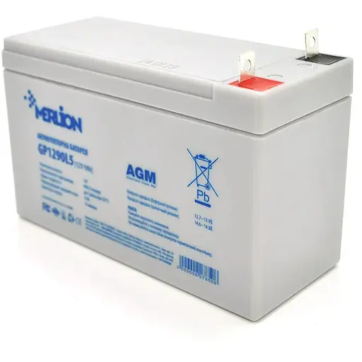 Аккумуляторная батарея MERLION AGM GP1290L5 12 V 9 Ah (СПЕЦ КЛЕМА) (150 x 65 x 95 (100)) White Q10/480
