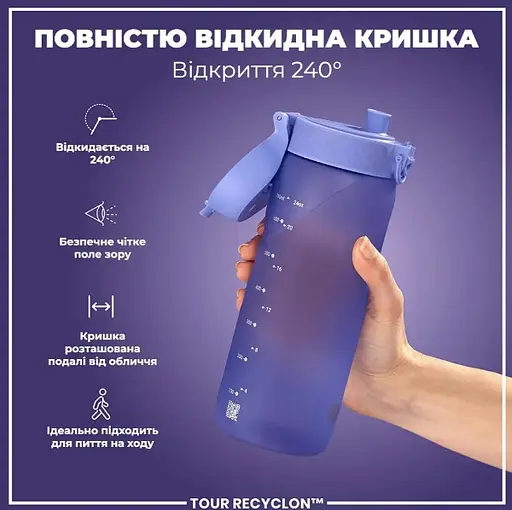 Пляшка для води ION8 750 мл (ЕКО пляшка) BPA Free Light Purple (I8RF750PERI) - фото 3