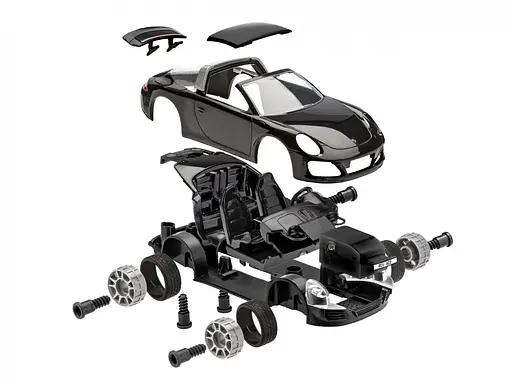 Конструктор Revell со светом и звуками Junior kit Porshe 911 Targa 4S черный 00822 - фото 4