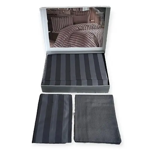 Постільна білизна Maison D’or Fous Grey Black Сатин-Бамбук Maison D'or pbe0051902 - фото 2