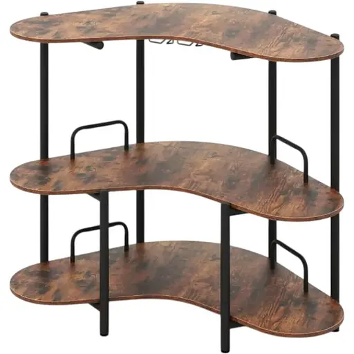 Барный стол фуршетный Costway Wise с полками угловой