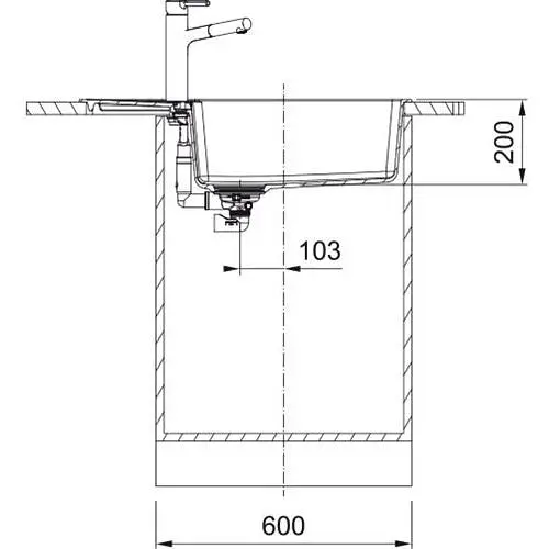 Кухонна мийка Franke Centro, фраграніт, прямокутник, з крилом, 780х500х200мм, чаша - 1, накладна, CNG 611-78 XL, воникс - фото 3