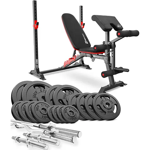 Набір Hop-Sport Strong 116кг з лавкою HS-1095