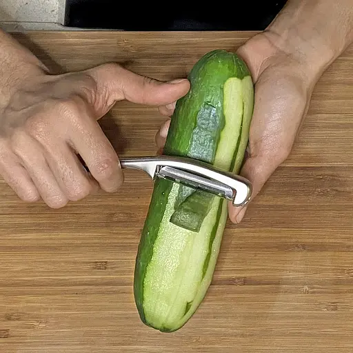 Ніж економка овочечистка для тонкого чищення овочів та фруктів з нержавіючої сталі 16.5 см, Kitchen Master Сріблястий 87294 - фото 9