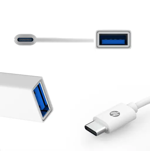 Перехідник USB3.1 Type-C --> USB (OTG) HP, 15см., білий - фото 2