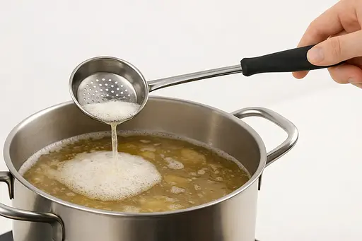 Шумівка-сито з нержавіючої сталі з великими отворами з ручкою 29.5 см Сріблястий 88144 - фото 4