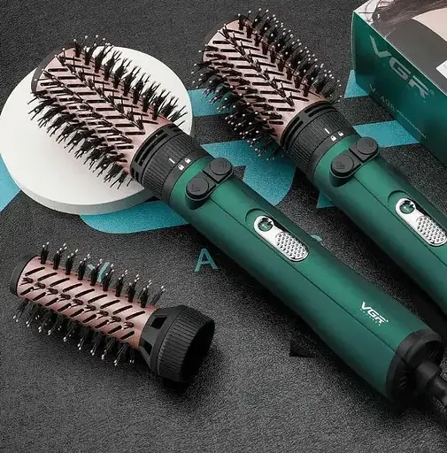 Фен-щетка для волос VGR V-498 2 уровня обдува 2 уровня температур 1200W (2 насадки) - фото 9