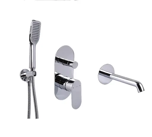 Змішувач для ванни TOPAZ BARTS TBG 07222-H36 одноважільний хромований для душу з ручною лійкою