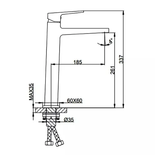Змішувач для умивальника FAOP A1009-2 - фото 2