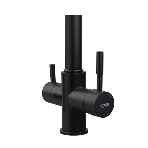 Змішувач для кухні на дві води з гнучким виливом Koer KB-72025-05 KR5015 Чорний матовий - фото 3