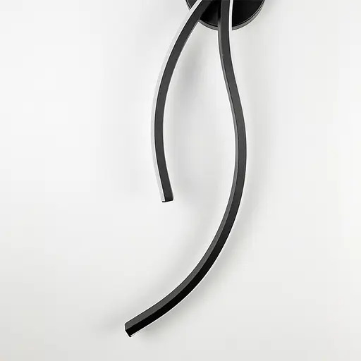 Настінний чорний бра Double Wave у 2-х розмірах Line F довжина 80 см Арт. WM35 BK - фото 3