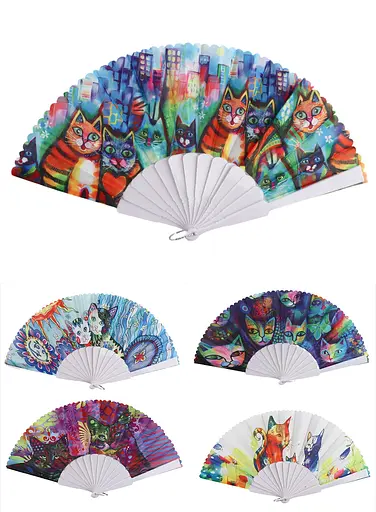 Веер коты 22.5 см YG0242 (в ассортименте) - фото 2