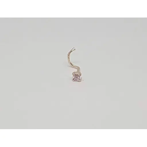 Золотая серьга-пирсинг в нос Dear с фианитом. 1017.1 - фото 3