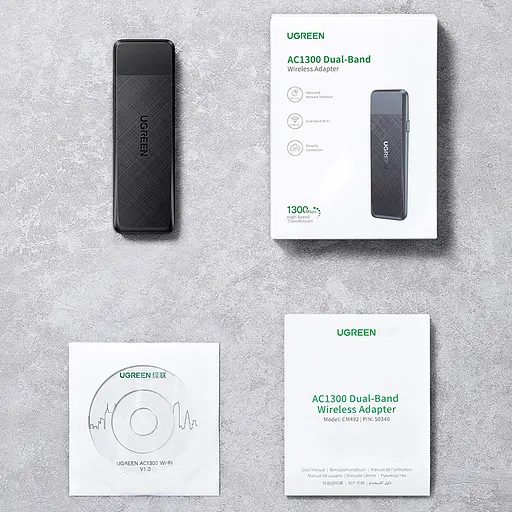 Адаптер Ugreen Wi-Fi AC1300 2.4GHz&5GHz USB 3.0 CM492 Black - фото 4
