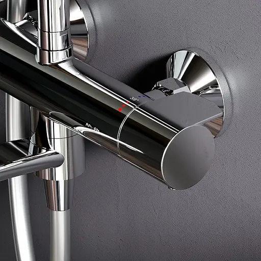 Душова система з термостатом Am.Pm X-Joy верхній душ 220 мм F0785A500, Хром - фото 5