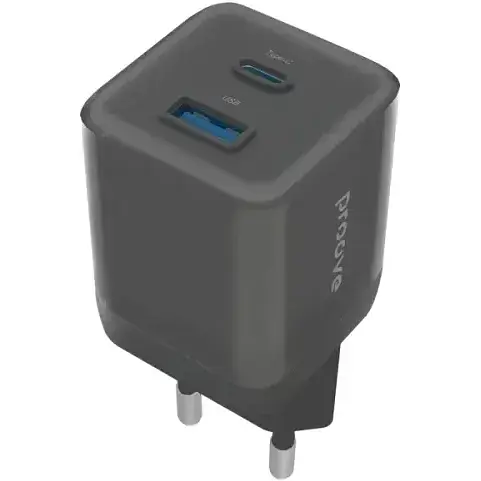 Сетевое зарядное устройство Proove Pure GaN Plus, черное, 30 Вт, 1xType-C (PD3.0) / 1xUSB (QC3.0) (WCPU30111201) - фото 1