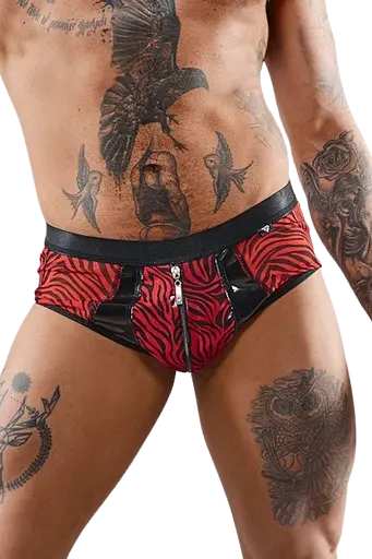 Шорти на блискавці Regnes Fetish Planet M (чорний з червоним)