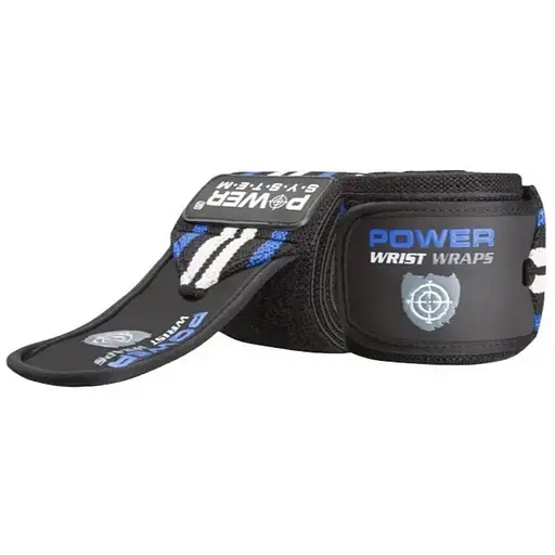 Бинти для зап'ясть (кистьові бинти) Power System PS-3500 Wrist Wraps Blue/Black (пара) (PS-3500_Blue-Black) - фото 1
