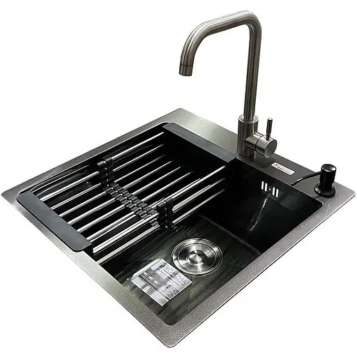 Комплект мийка + змішувач Romzha Arta U-450S BL (B)