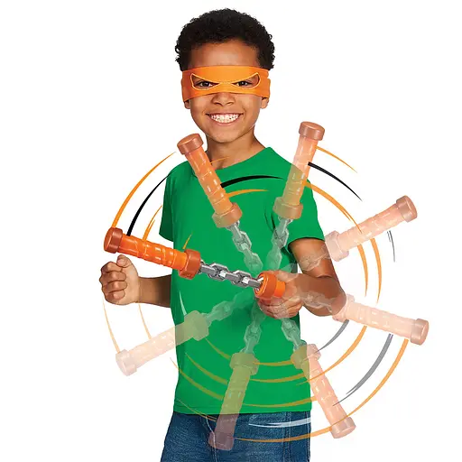 Набор игрушечного оружия TMNT Мovie III W3 Нунчаки Микеланджело Вращающийся удар (84268) - фото 4