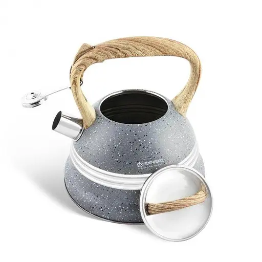 Якісний металевий чайник із свистком Edenberg EB-8808 із нержавіючої сталі для газової плити сірий - фото 1