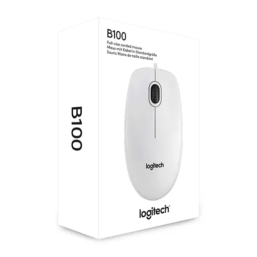 Мышь Logitech Optical Mouse B100 White - фото 3