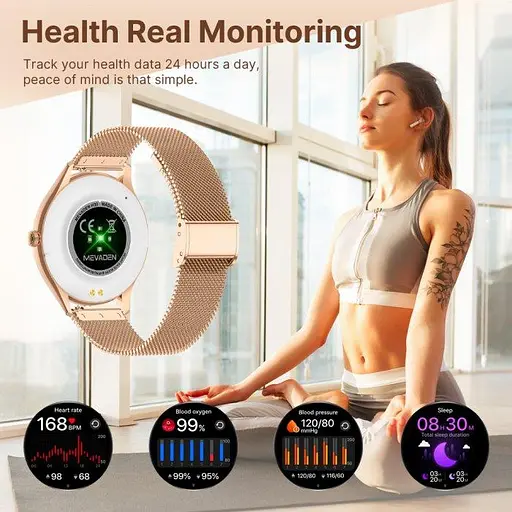 Жіночий розумний наручний годинник Smart Milano Gold Rubber 2 ремінці - фото 7