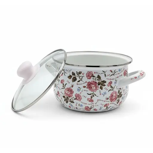 Кастрюля Verona эмалированная со стеклянной крышкой 4 л (VR-0003-22) - фото 3