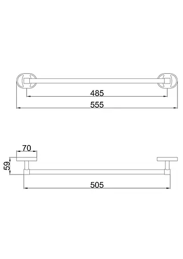 Тримач для рушника Frap F1901 55 см 1/40 Хром - фото 2