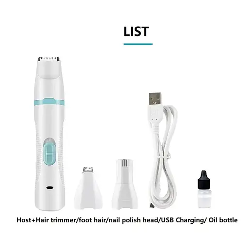 Машинка электрическая для стрижки когтей и шерсти с насадками Vailge GN01 белая - фото 4