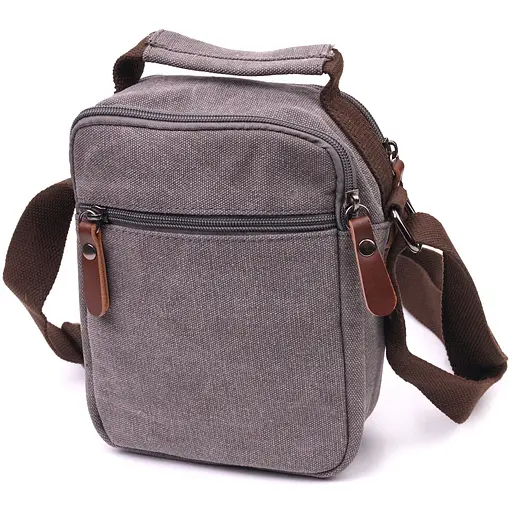 Компактна чоловіча сумка із щільного текстилю 15х20х8 см Vintage 15х20х8 см sum0021435 - фото 12
