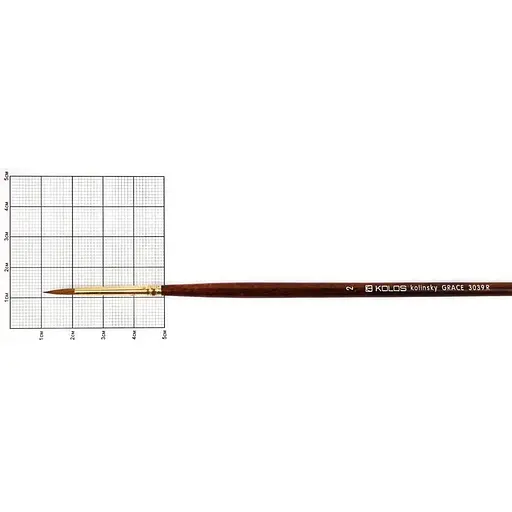 Кисть колонок круглая Grace 3039R № 2 длинная ручка Kolos