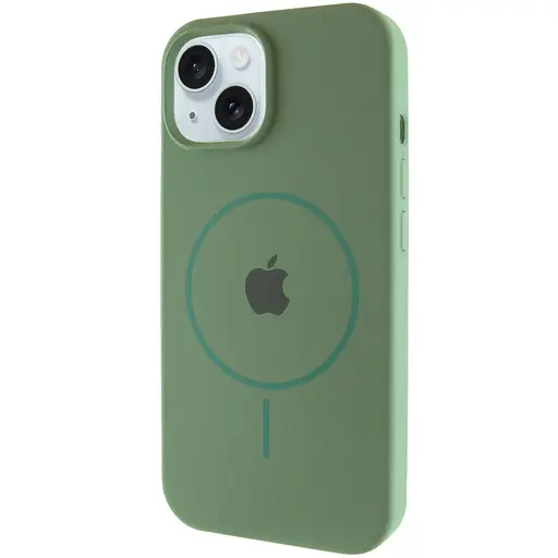 Чохол Epik Silicone Case Full Protective AA with MagSafe для Apple iPhone 15, 6.1 Зелений/Pine green