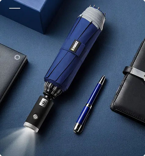 Зонт складной автоматический с фонариком Xiaomi Zuodu (ZD002-LED) Blue - фото 3