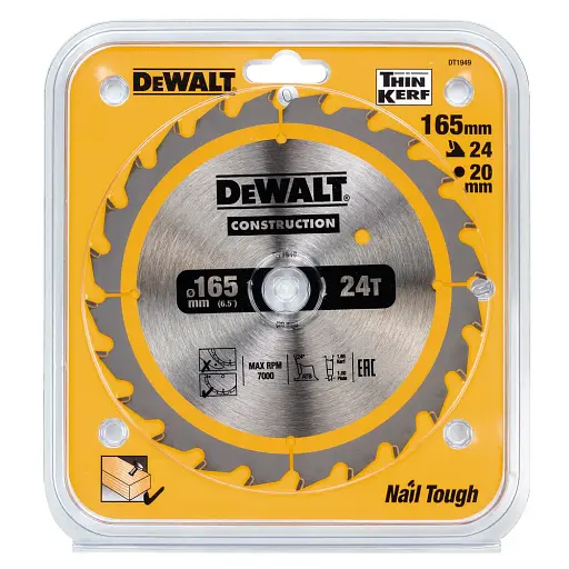 Диск пиляльний DeWalt Construction 165 х 20 мм 24 зуба (DT1949) - фото 2