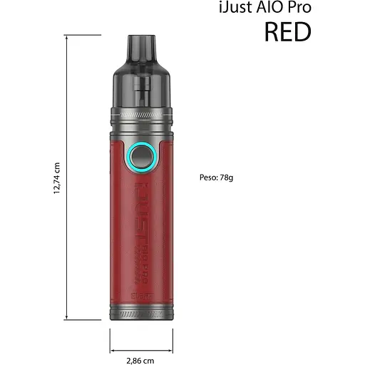 Под-система электронная сигарета Eleaf iJust Aio Pro Pod 75W 3000mAh 2ml Kit Red (15776) - фото 2
