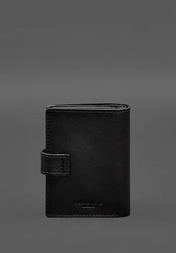 Кожаная обложка-портмоне для военного билета офицера запаса (узкий документ) Черная - фото 8