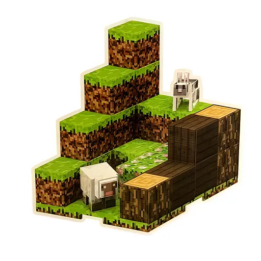 Магнитный конструктор Minecraft Маленький холм на 28 деталей (Т9901) - фото 2