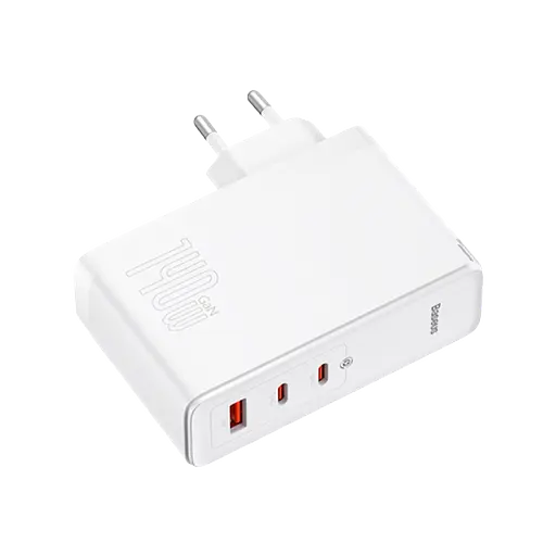 Мережевий зарядний пристрій Baseus GaN5 Pro 3 порти 1*USB + 2*Type-C 140 W (CCGP100202) білий - фото 2