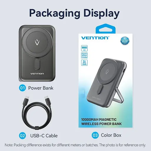 Павербанк Vention Magnetic Wireless Black 10 000 mAh / 20 Вт (FHNB0) - фото 8